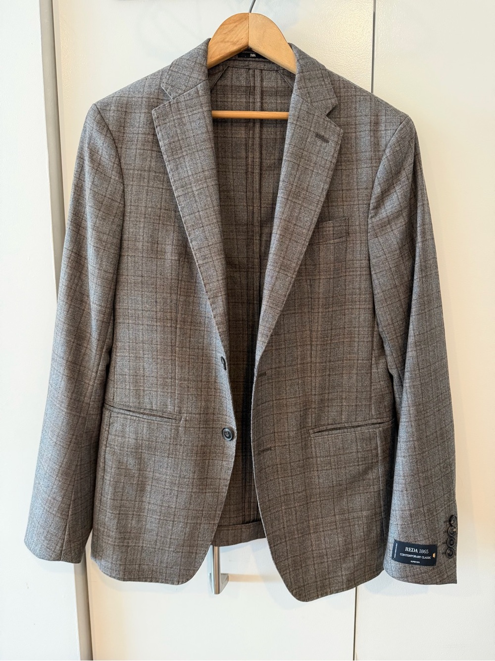 Zara x Reda Men's Jacket - Italian Wool Plaid Tailored Blazer - Size 38